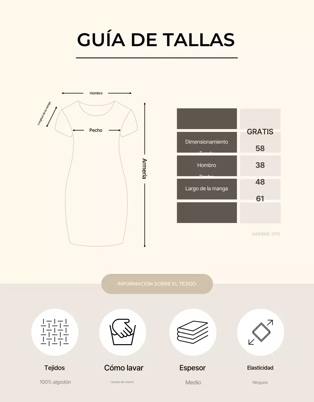 Anuncio de moda sencillo en beige