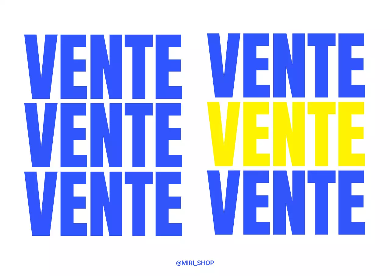 Une affiche tridimensionnelle pour une vente aux couleurs froides