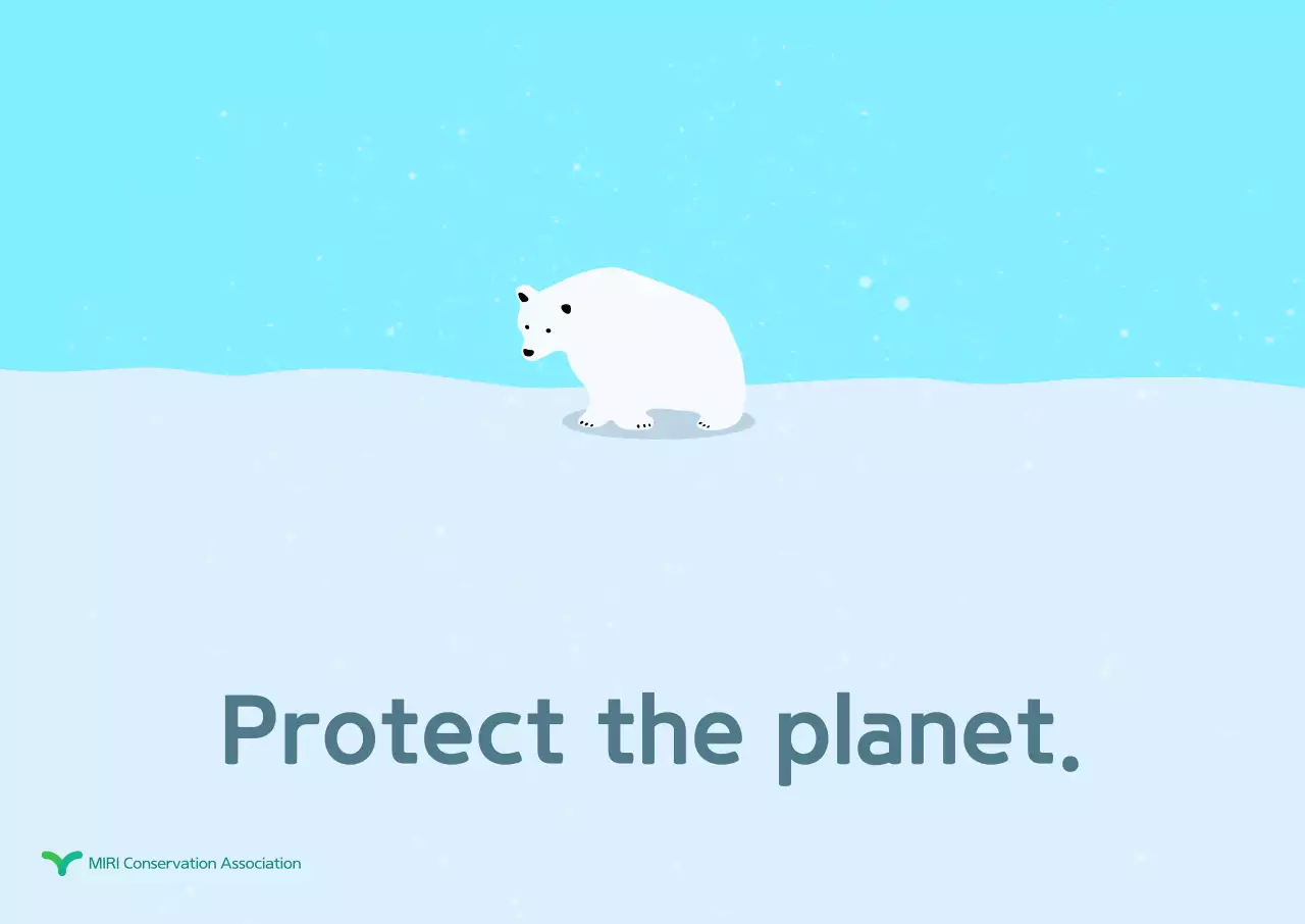 Poster tiga dimensi konservasi beruang kutub dengan desain datar