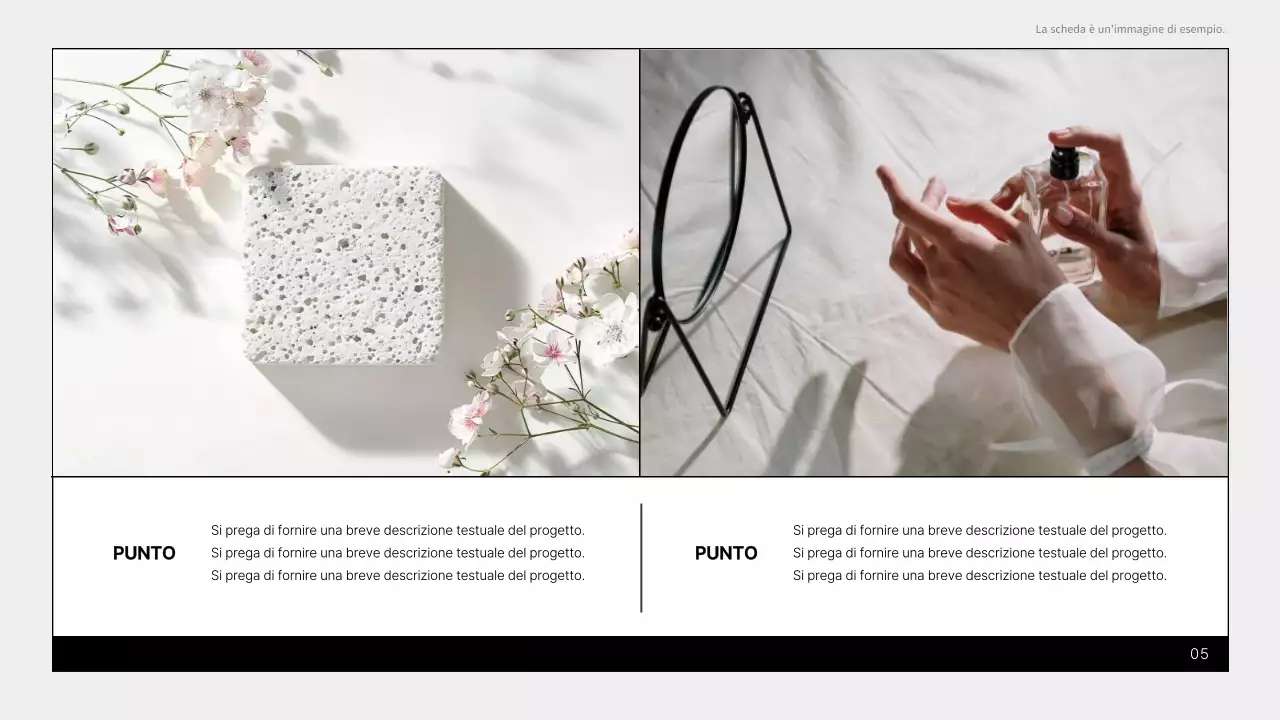 Un semplice portfolio per marketer in grigio e arancione