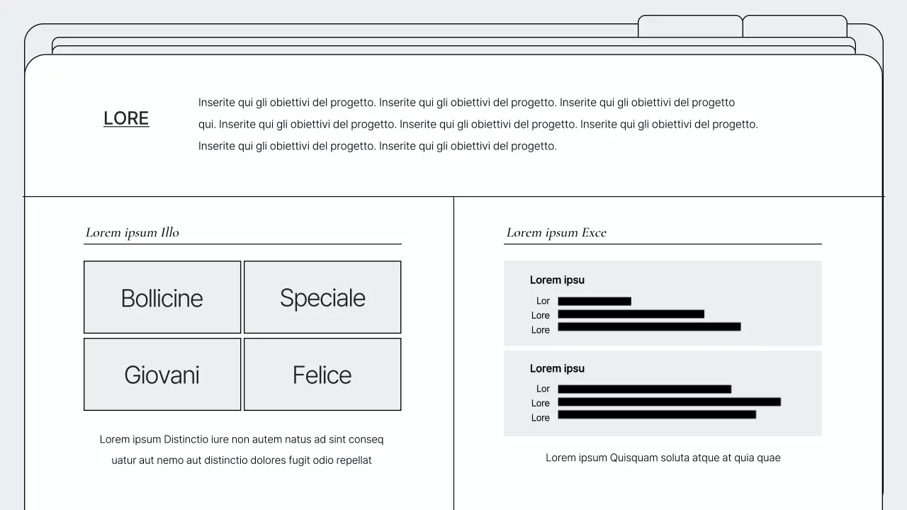 Cartella semplice con cornice in bianco