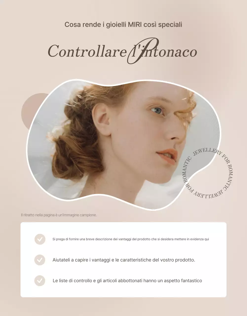 Promuovete la vostra pagina di controllo dei gioielli con i colori marrone e beige