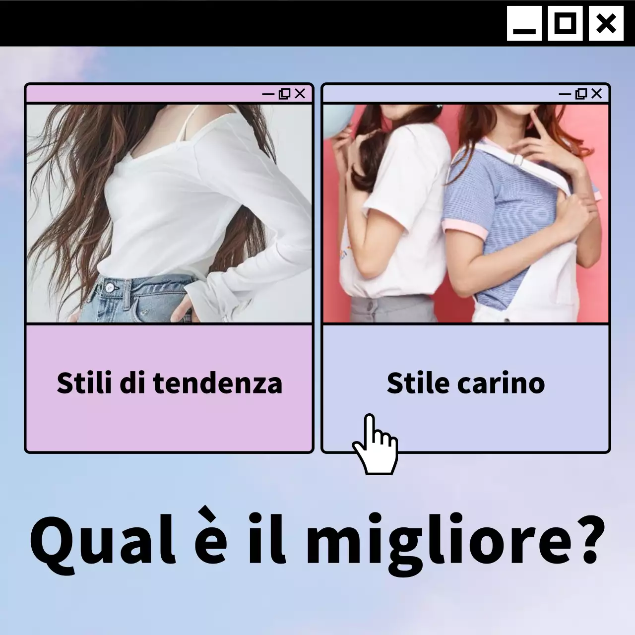 Dichiarazione di informazione pubblica sull'abbigliamento cyber viola e rosa chiaro.