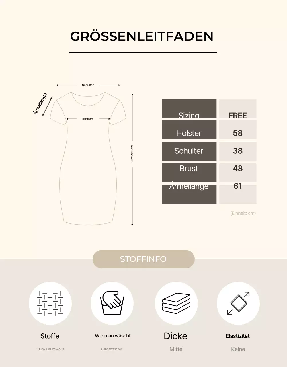 Einfache Modeanzeige in Beige