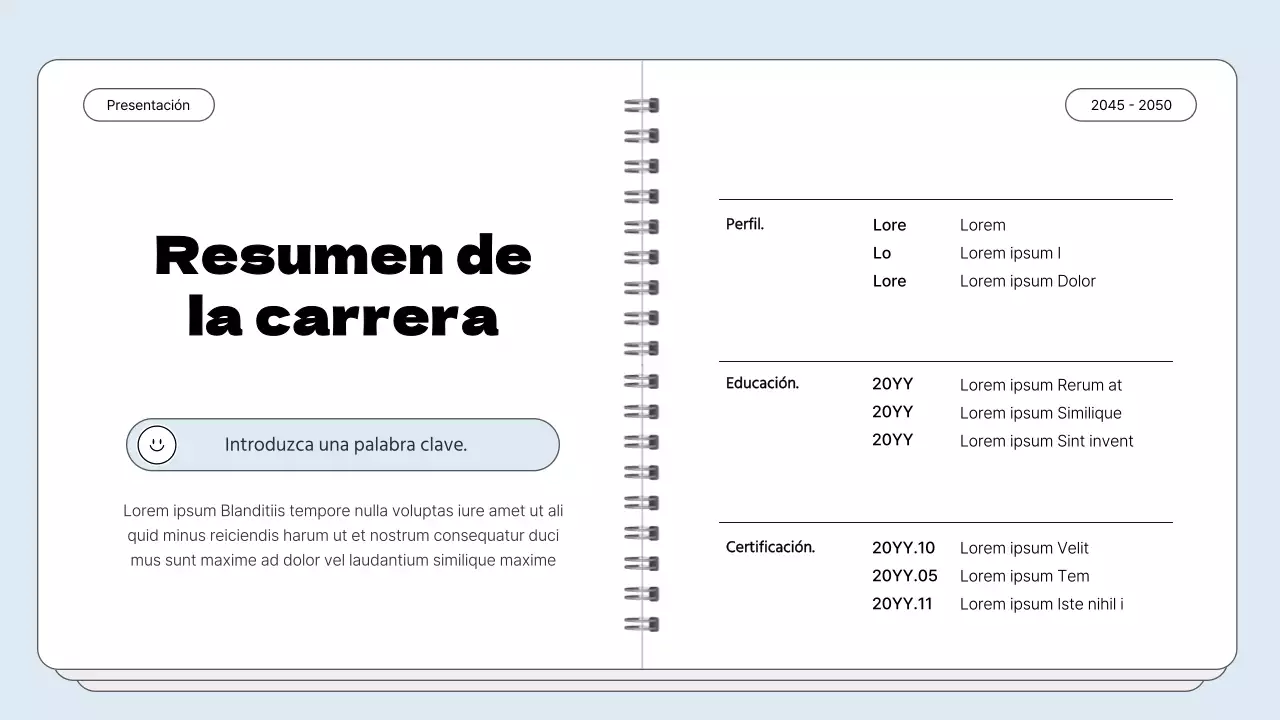 Cartera con marco de notas sencillo en azul claro