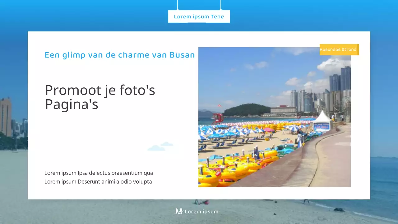 Een eenvoudige blauw-witte toeristische gids voor Busan