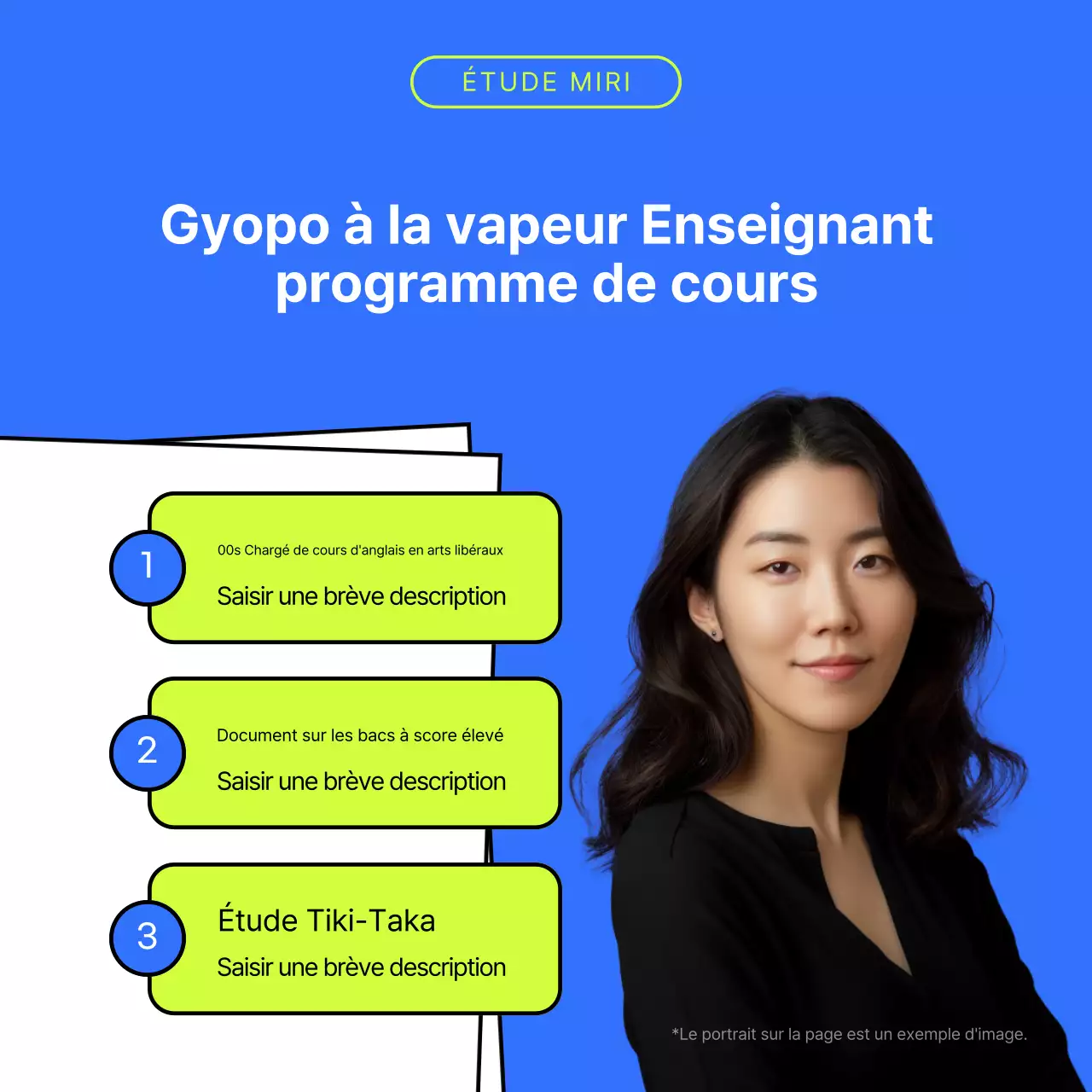 Un simple prospectus d'école en vert citron et bleu