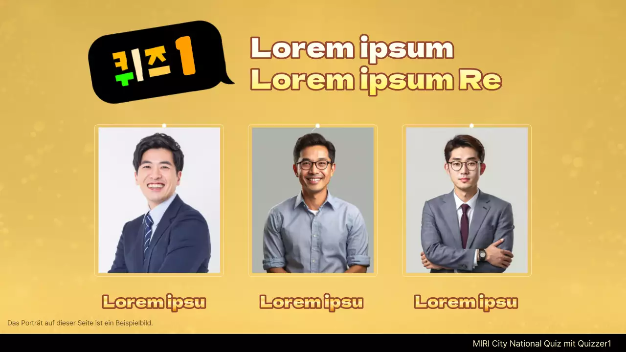 Eine Sammlung von gelben Quizsendungen im Retro-Stil