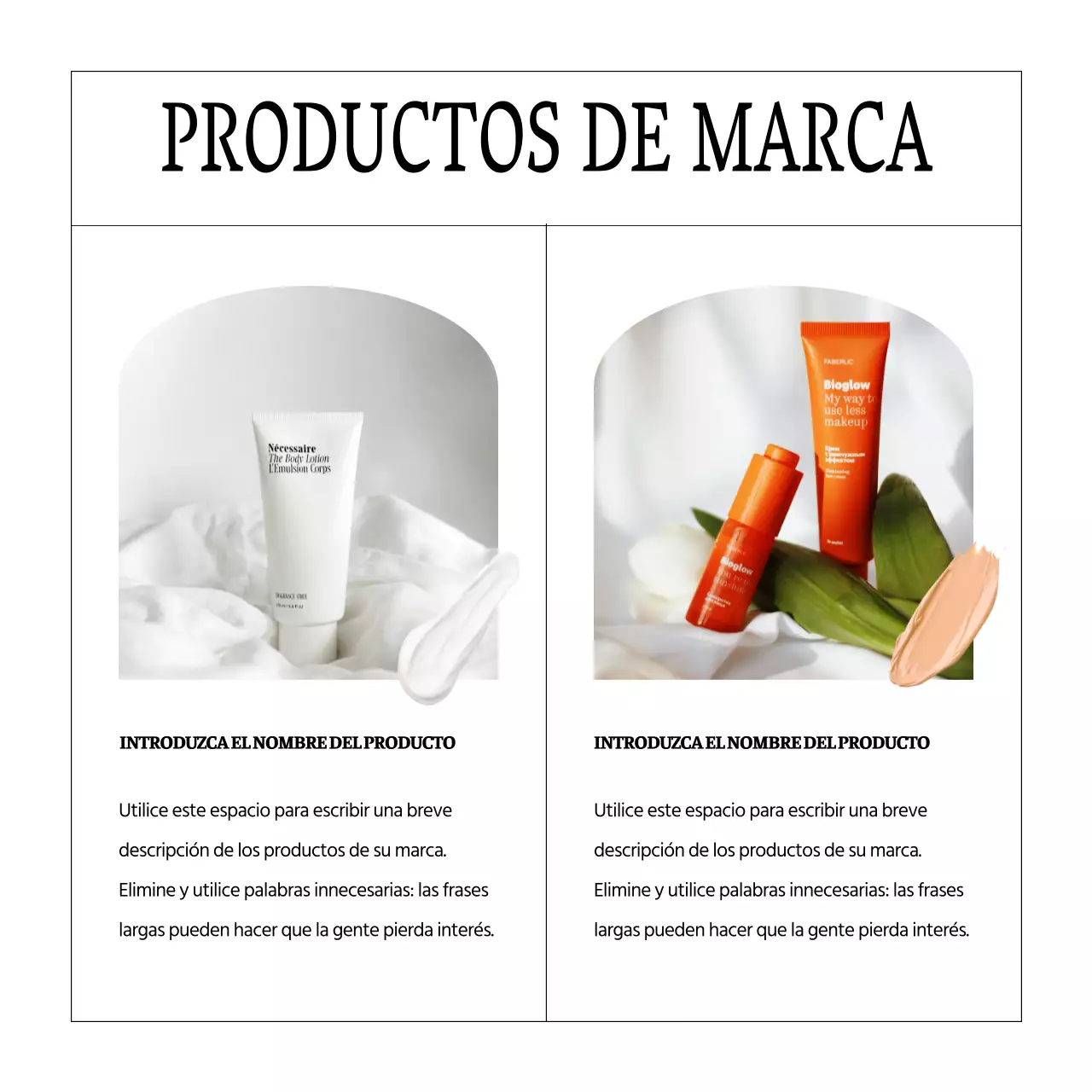 Blanco y sencillo, cosméticos de belleza veraniegos marketing de marca en verano