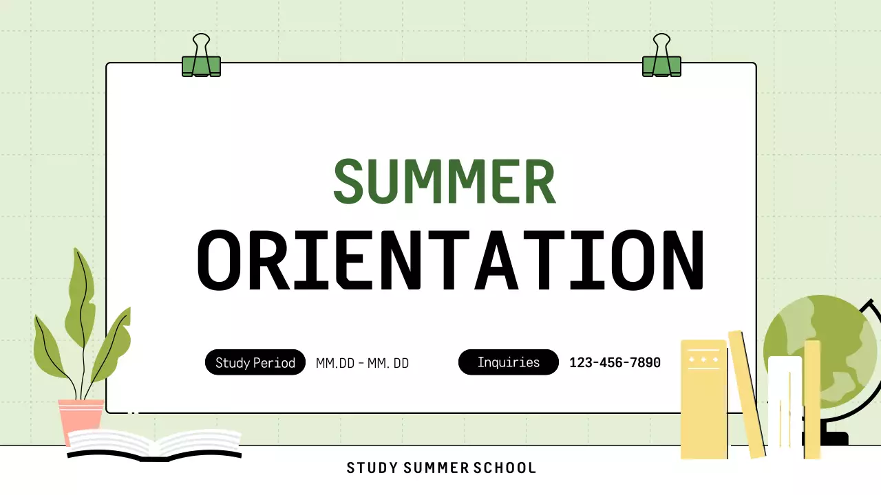 Green Simple Orientation Announcement Presentation