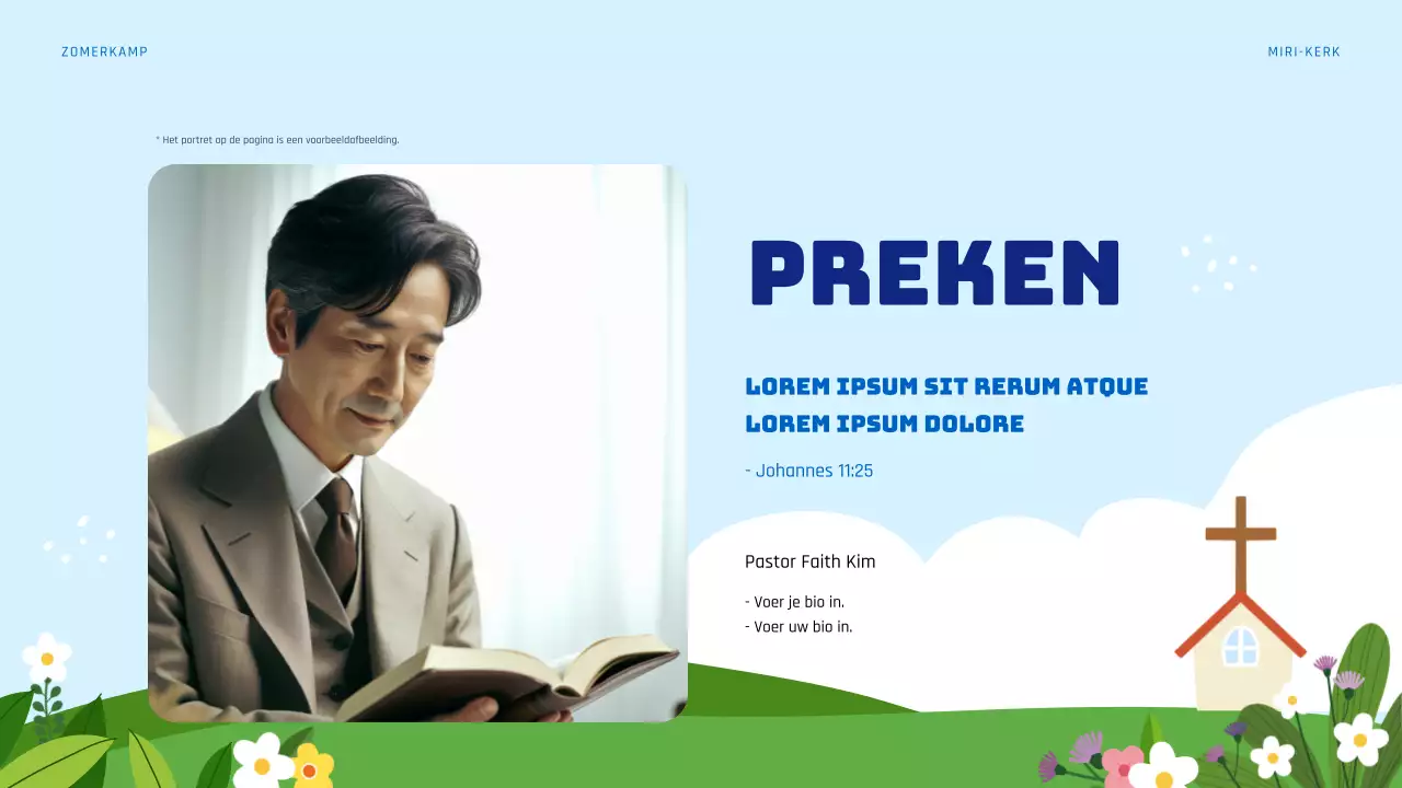 Lichtblauwe en groene middelen voor de zomerbijbelschool