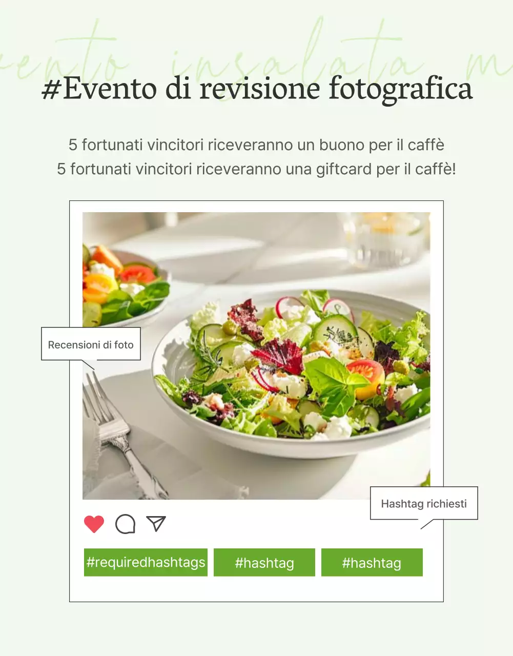 Promuovere una semplice pagina di dettaglio dell'insalata bianca e chartreuse