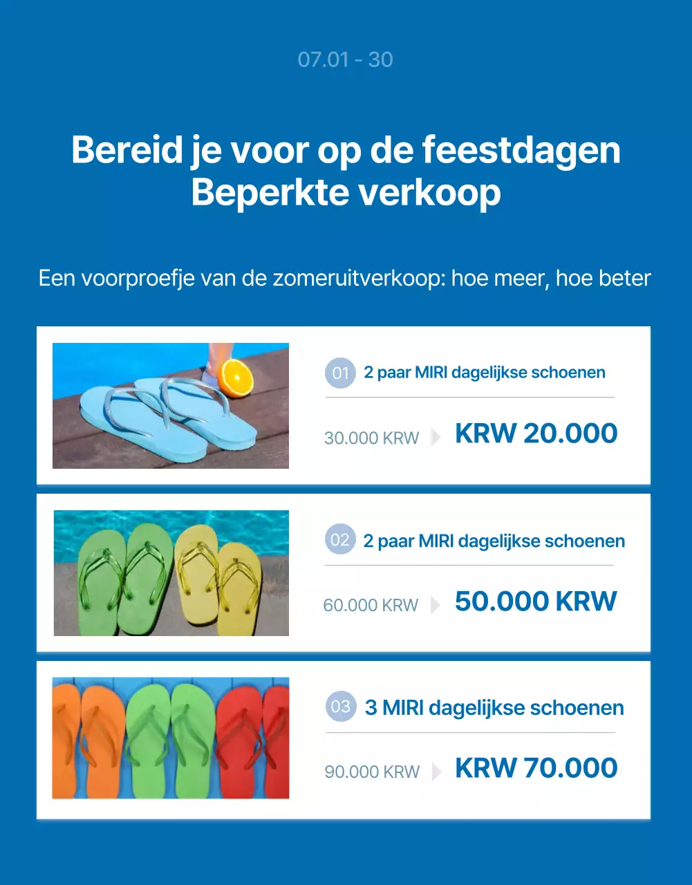 Een eenvoudige introductie tot seizoensuitverkoop in marineblauw en wit