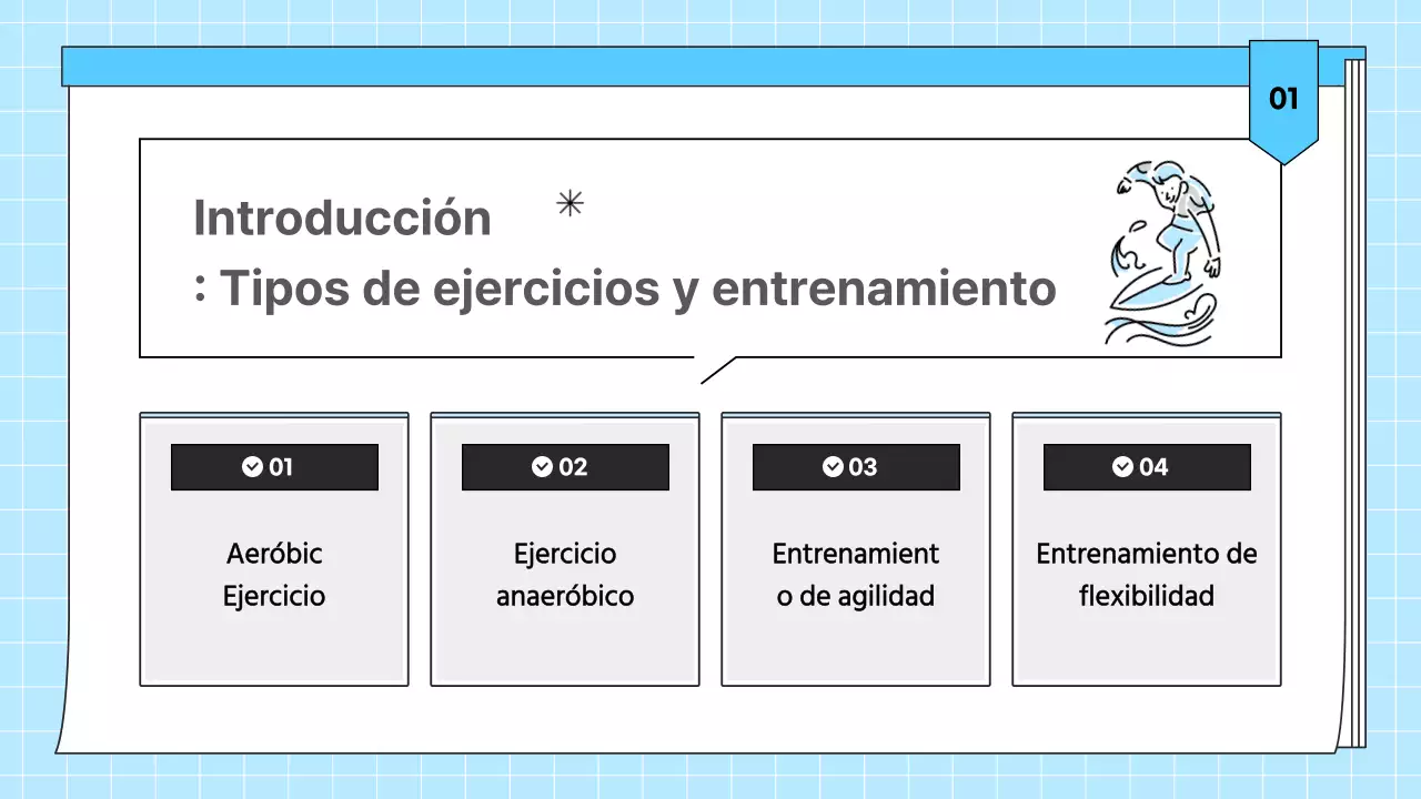 Material didáctico de salud para ejercicios sencillos de color azul claro