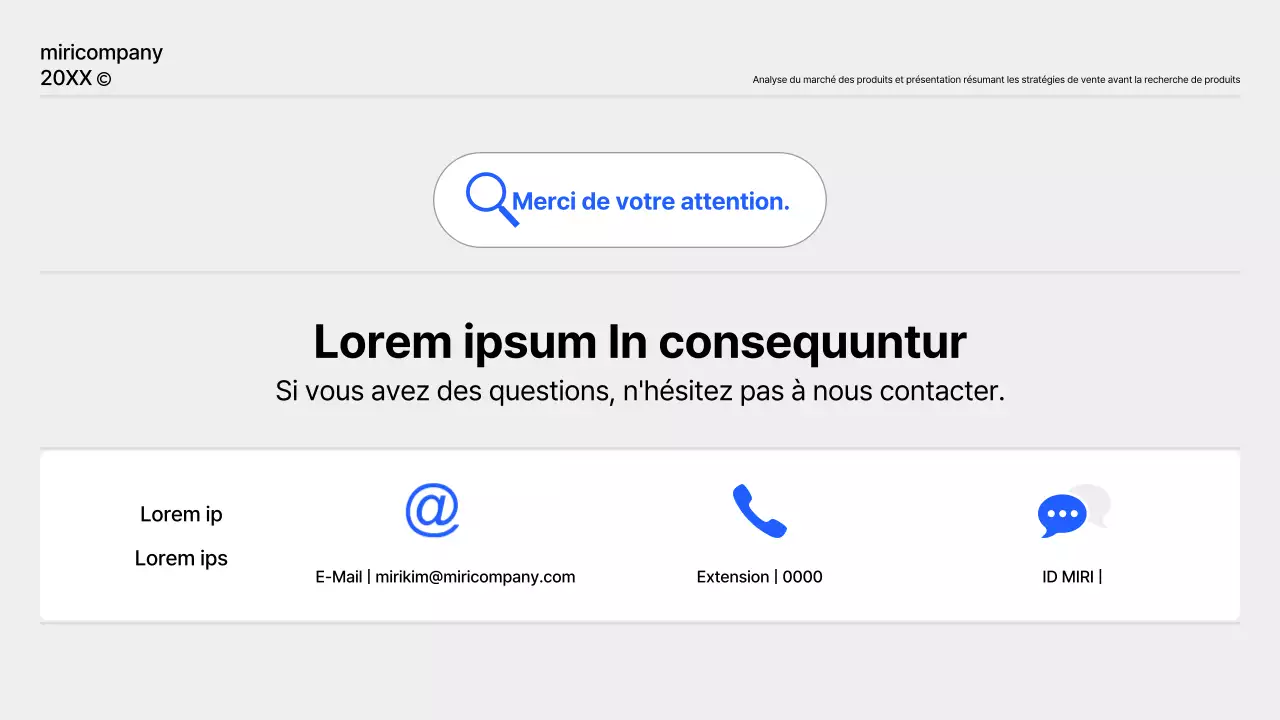 Un rapport simple sur la planification des produits en bleu et gris