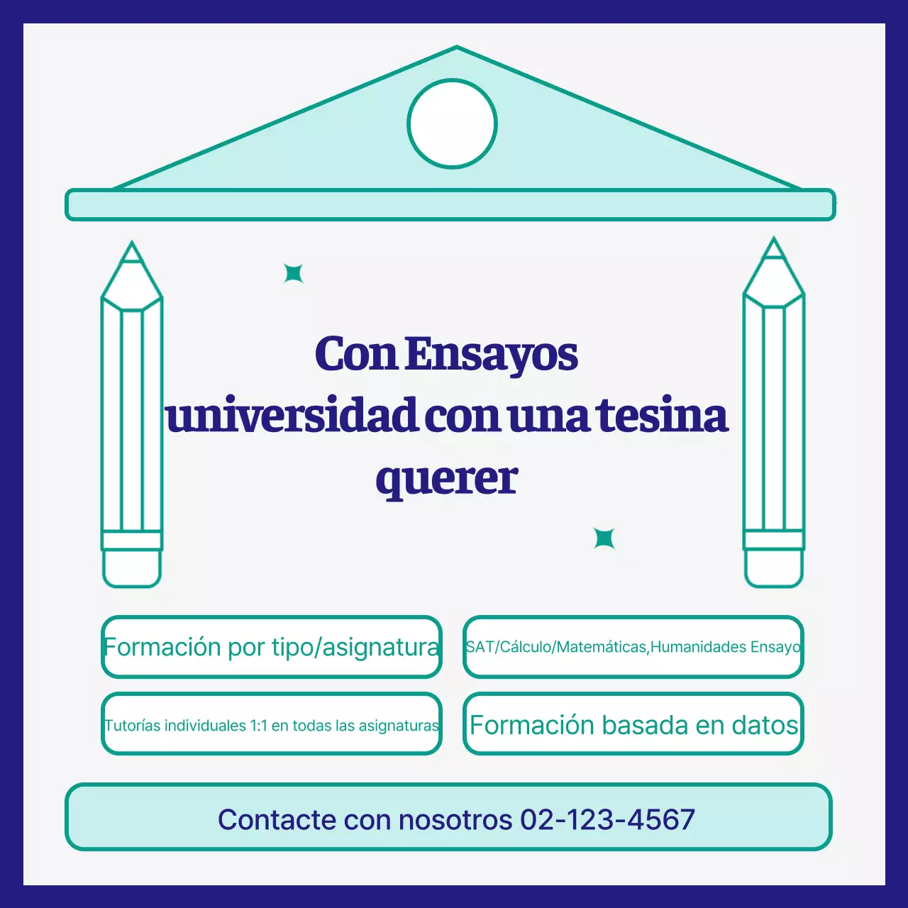 Ensayo de selectividad simple verde y azul marino promoción escolar