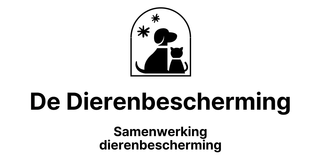 Dierenbeschermingsvereniging met schattig geïllustreerd logo van een hond en kat