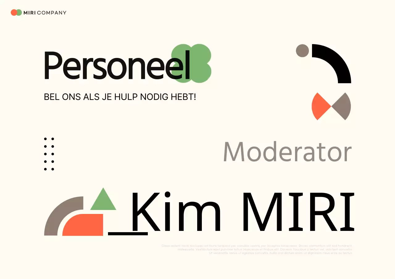 Minimalistisch naamplaatje voor personeel in ivoor en kaki