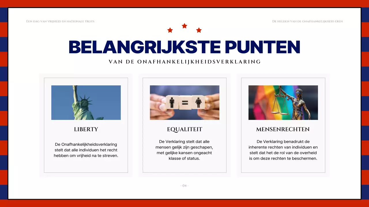 Moderne 4 juli middelen in rood en marineblauw