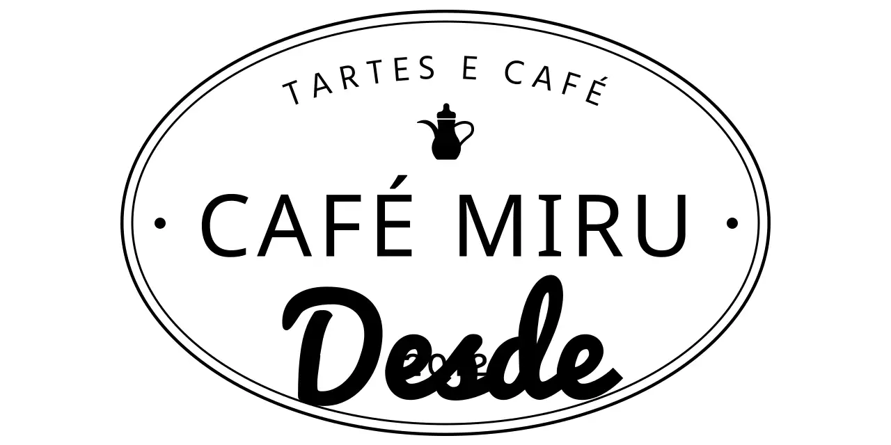 Logótipo de café de sobremesa com conceito de moldura de linha circular luxuosa