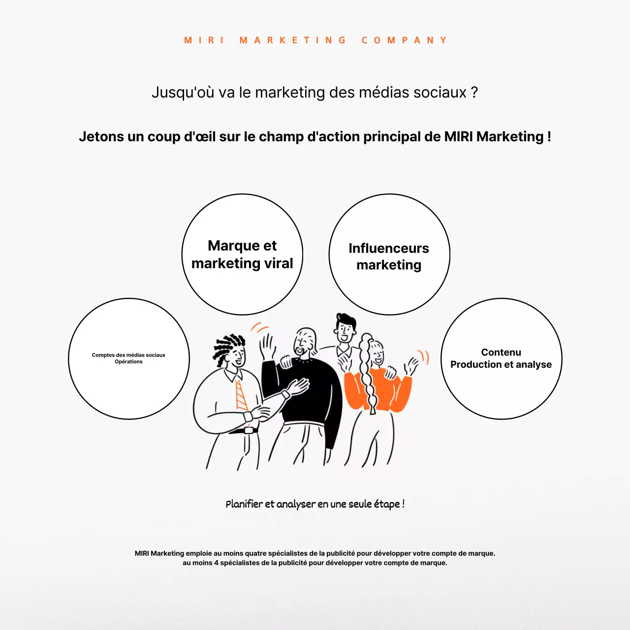 Faites la promotion de vos services de conseil en marketing en orange et noir