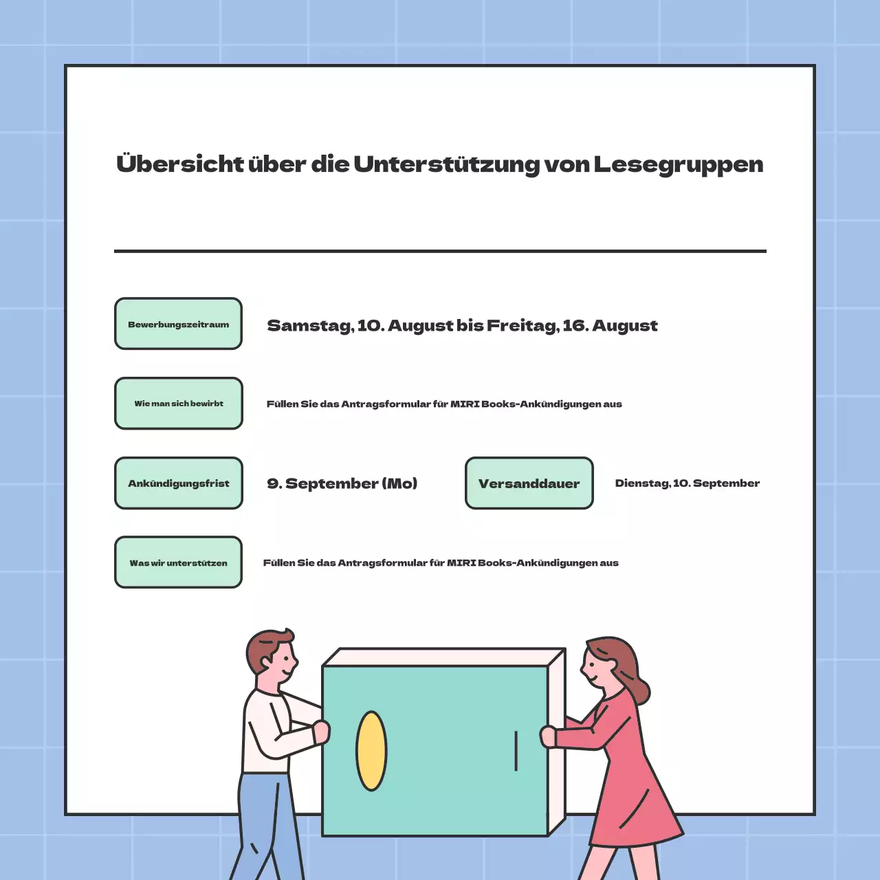 Förderung einer einfachen Sommerlesegruppe mit Lavendel und Minze