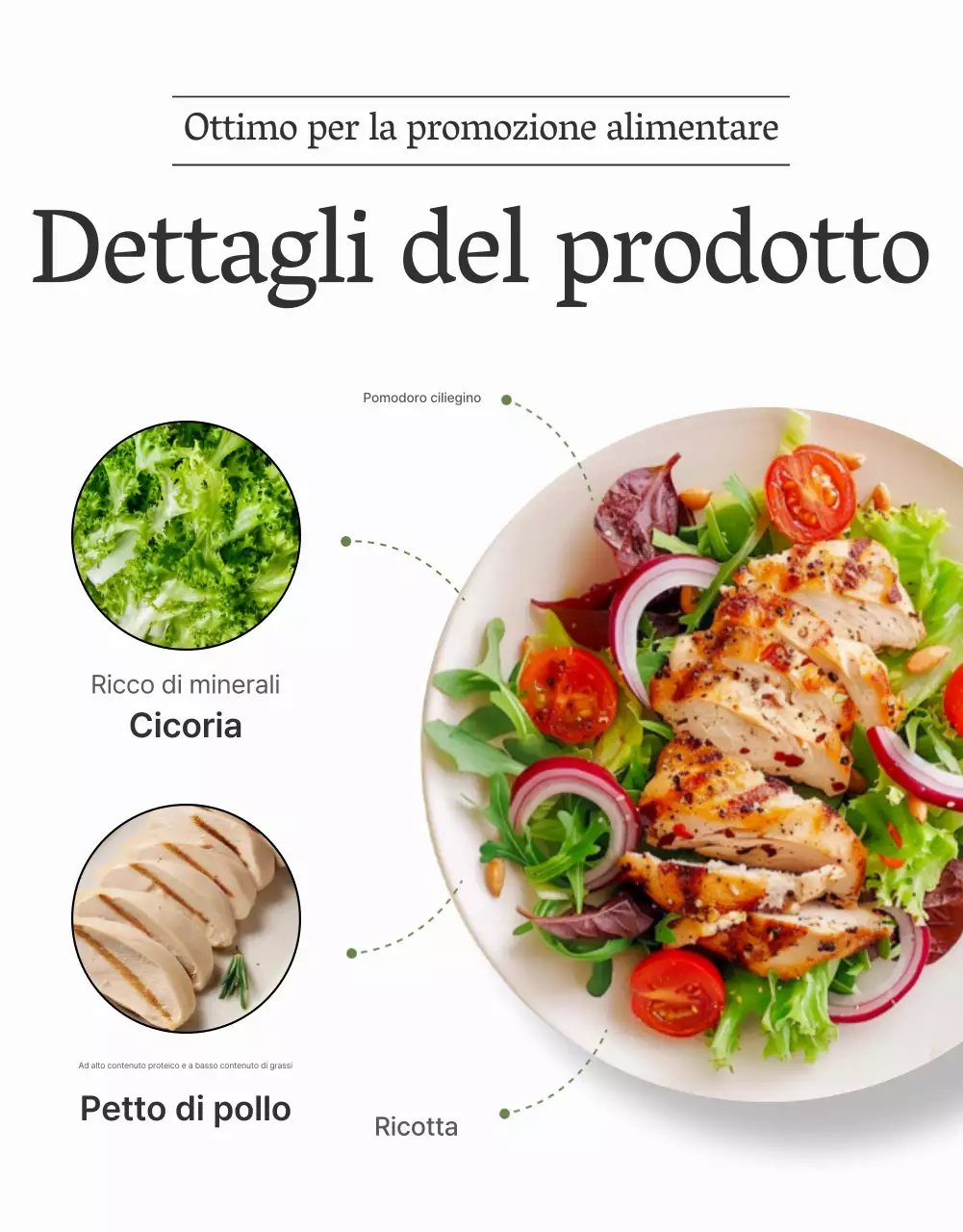 Promuovere una semplice insalata di fagioli bianchi e verdi chiari