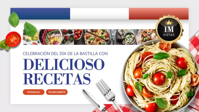 Sobre las recetas de la cocina francesa moderna en rojo y azul