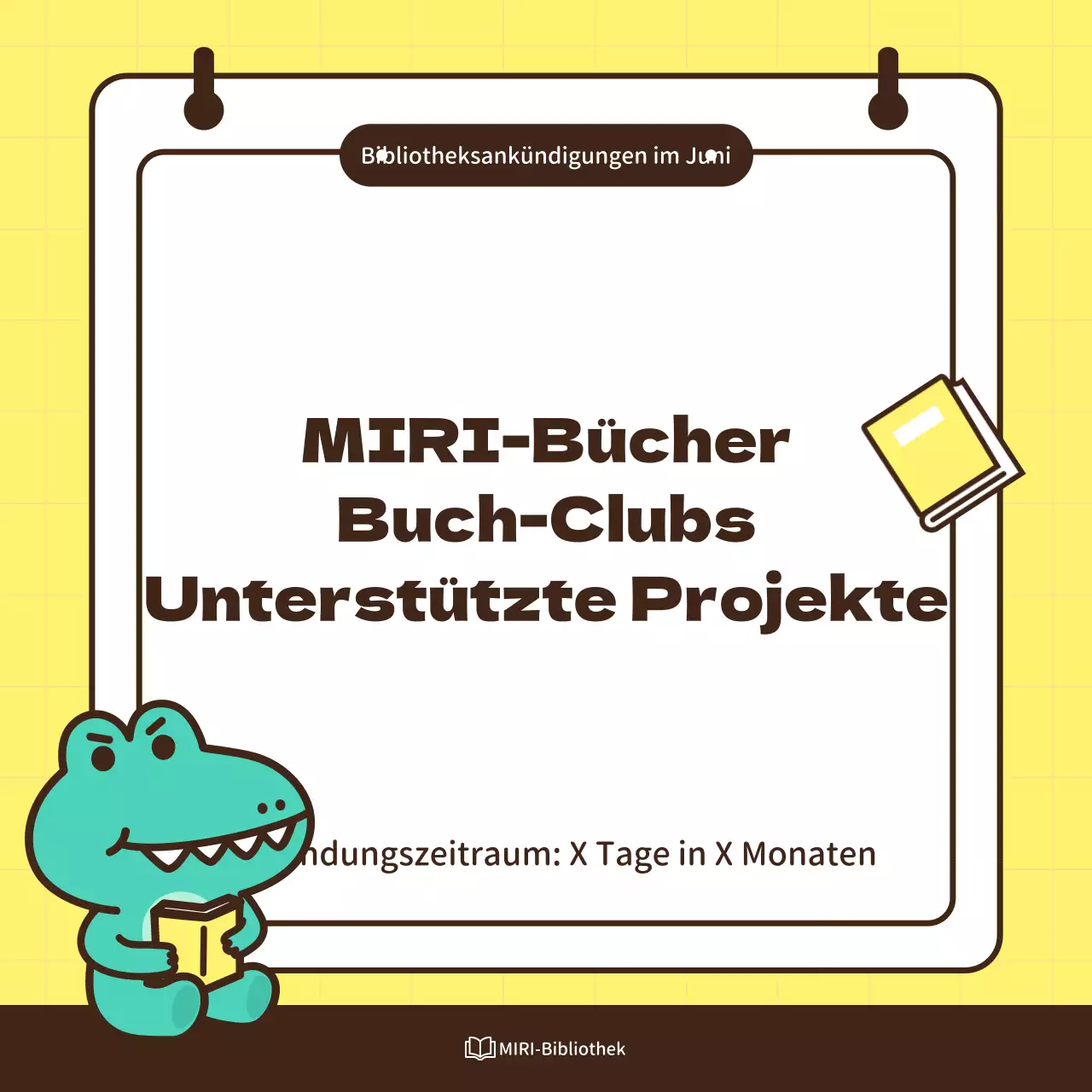 Werben Sie für die Unterstützung eines kitschig gelben und mintfarbenen Verlagsbuchclubs