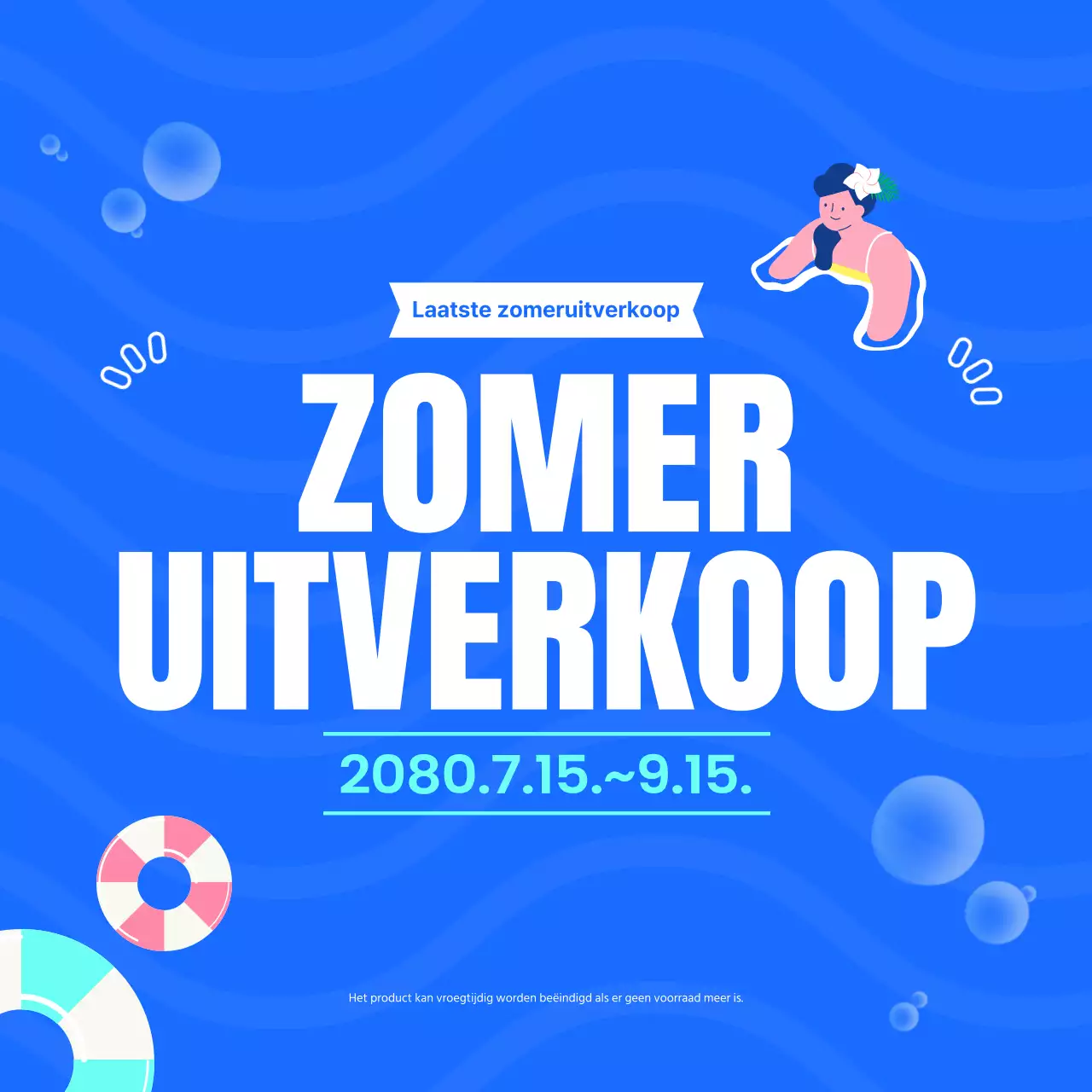 Mooie blauwe zomerkortingsadvertenties.
