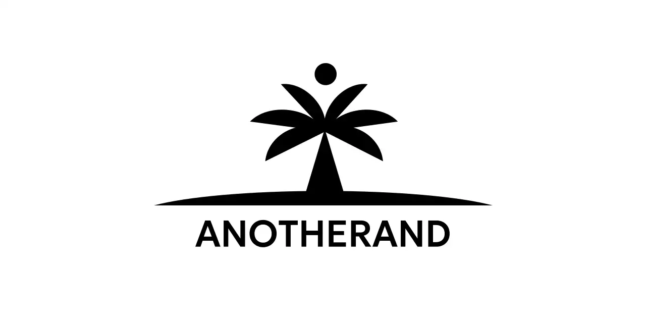 Stationery design featuring an island with palm trees