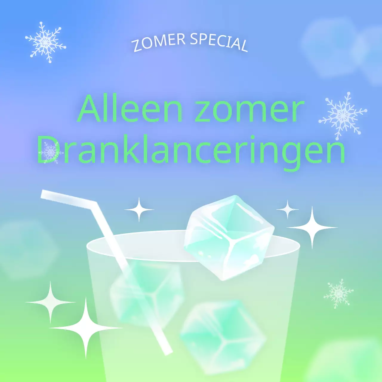 Een collectie regenboogkleurige, trendy afbeeldingen voor de zomer