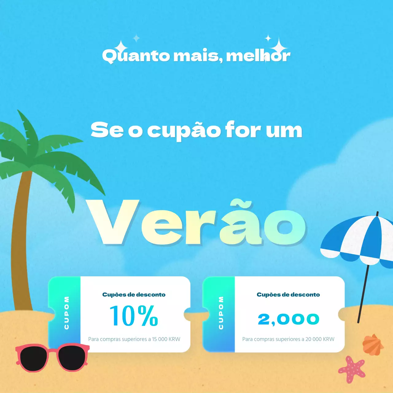 Promover ofertas de cupões numa bonita cor azul clara