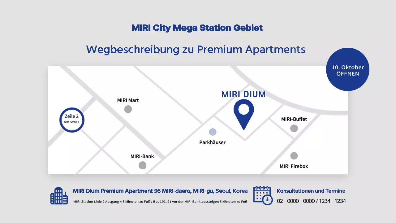 Moderne Wohnung in Weiß und Marineblau zu verkaufen