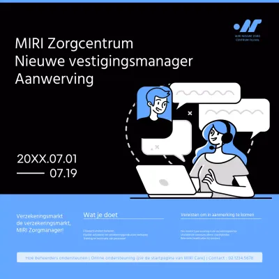 Een eenvoudige administratieve wervingsgids in zwart en lichtblauw