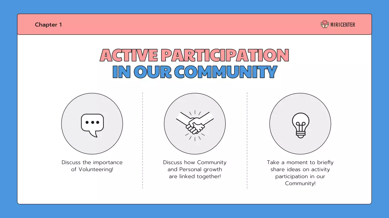 Blue Simple Community Announcement Presentation