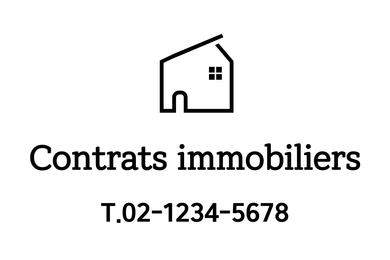 Logo d'un contrat immobilier avec une illustration en forme de maison