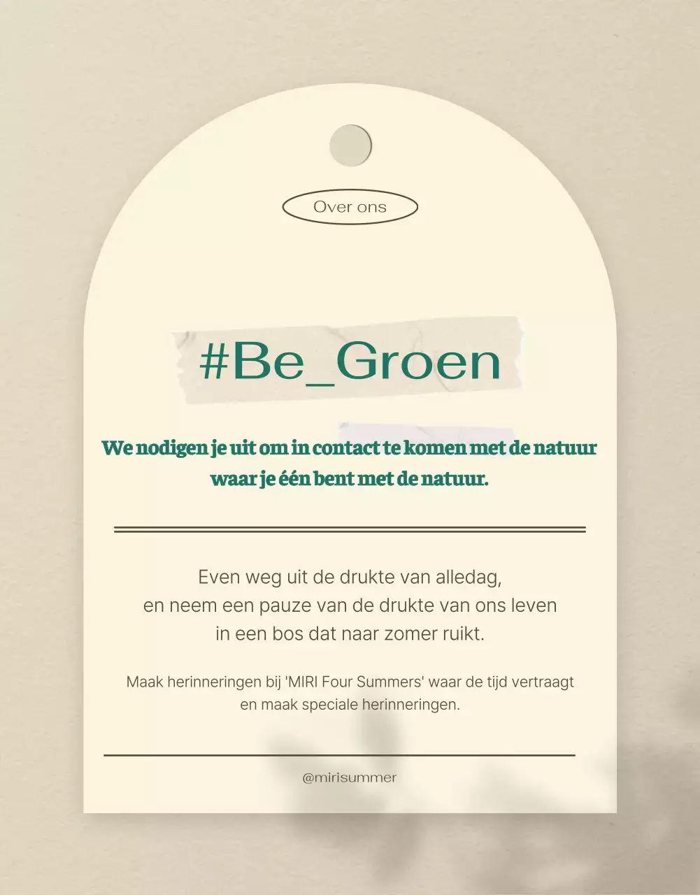 Groen en beige, een gezellig zomerverblijf voor de zintuigen