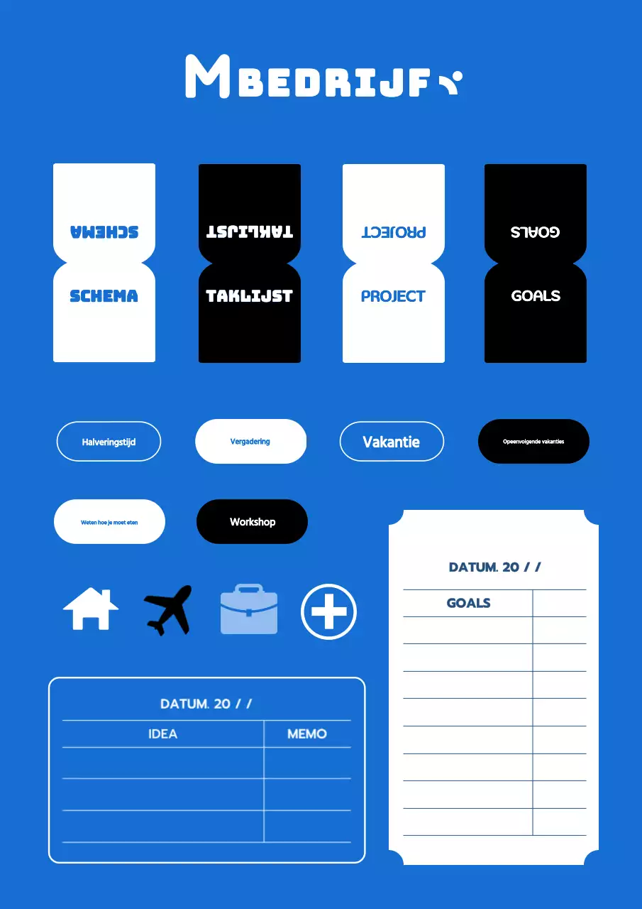 Een verzameling labelstickers in blauw