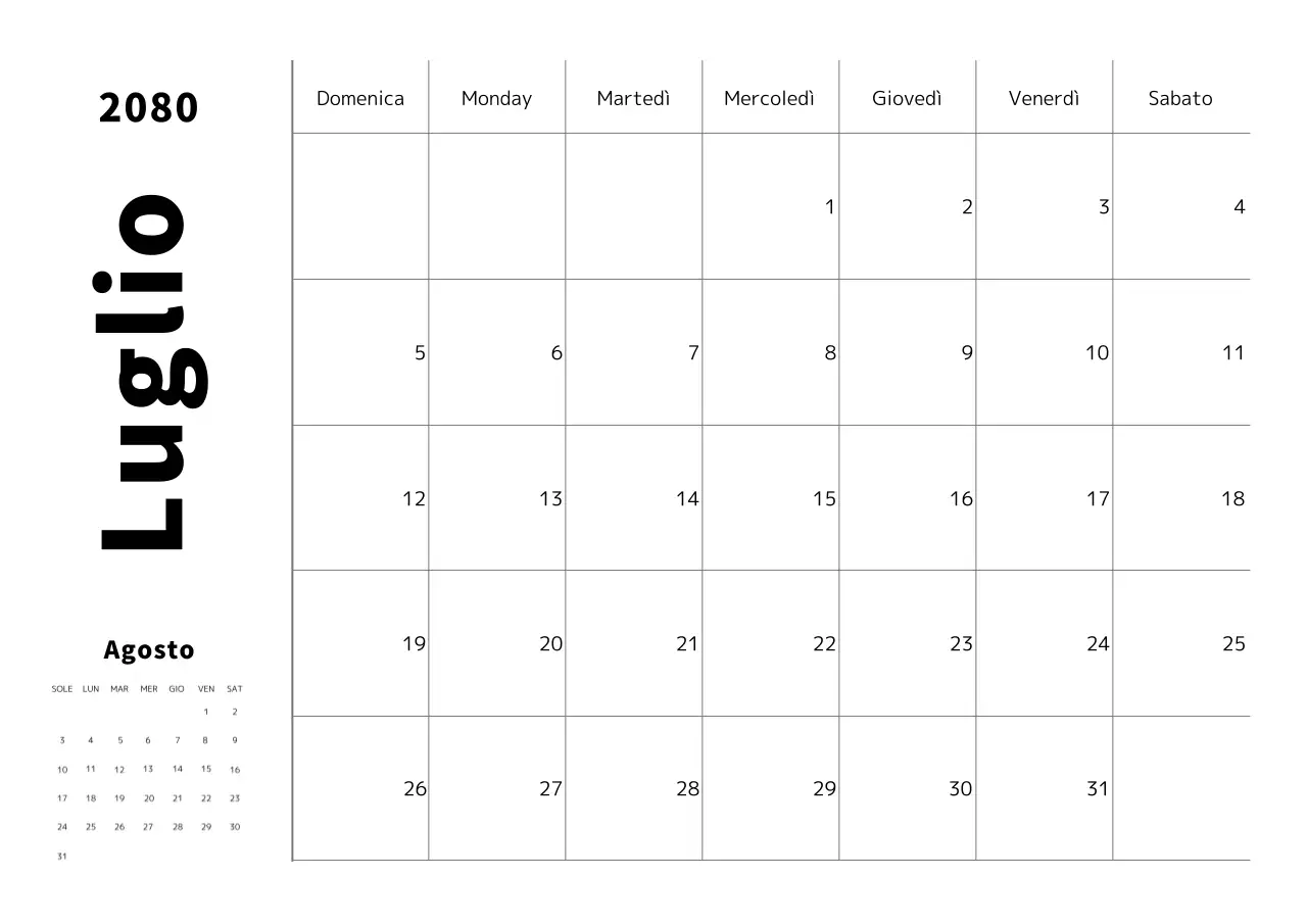 Semplice agenda in bianco e nero.