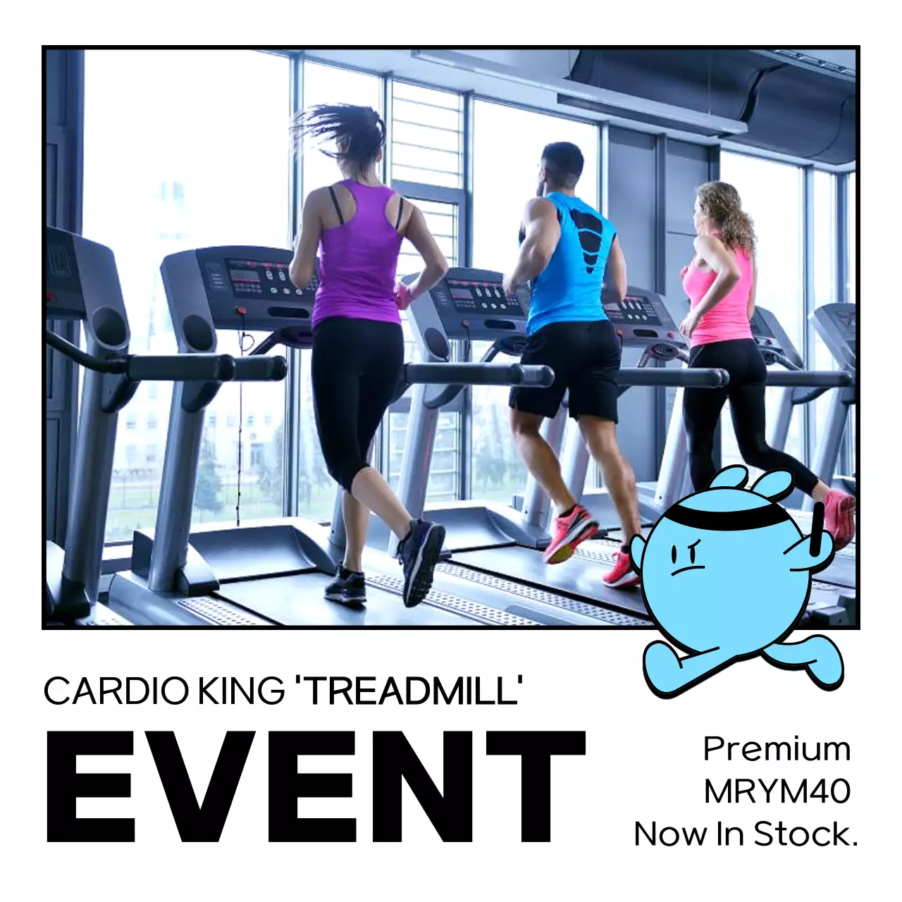 블랙 모던 피트니스 프로모션 소셜 미디어 게시물