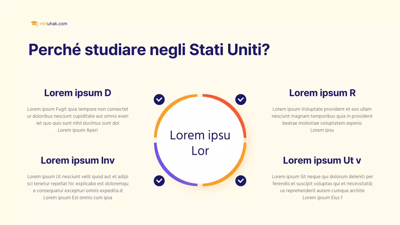 Un semplice prospetto di studio all'estero giallo e arancione
