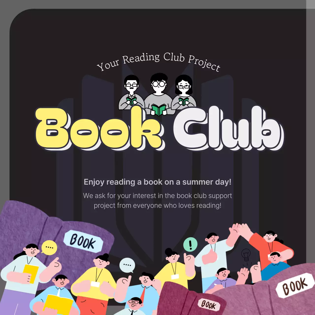 Yellow Retro Book Promotion Social Media Post