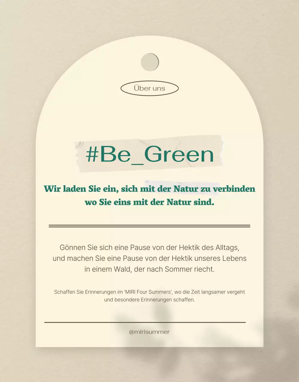 Grün und beige, eine gemütliche Sommerfrische für die Sinne