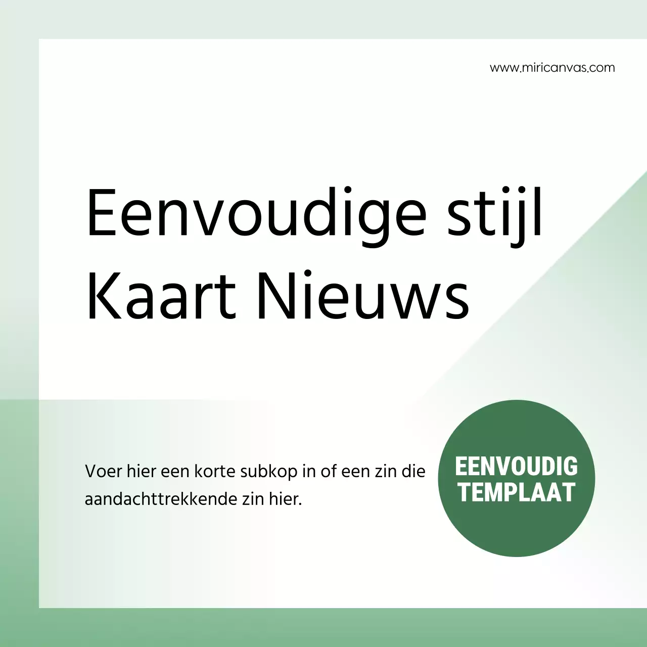 Een eenvoudige zakelijke post in groen en wit