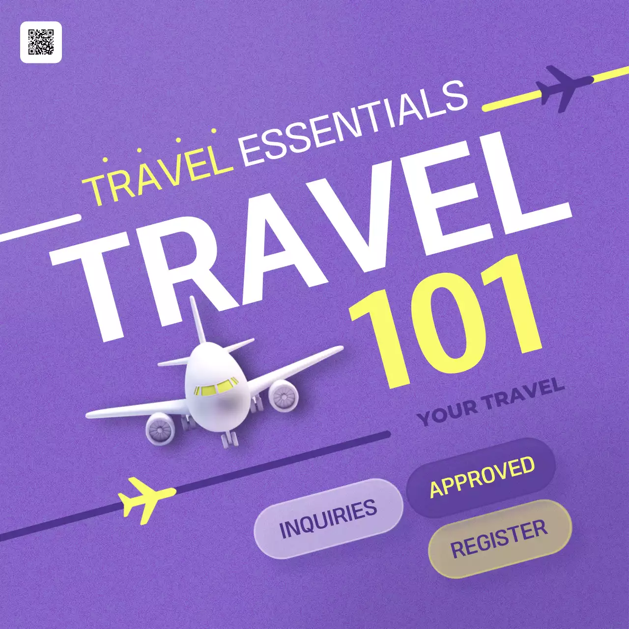 Purple Modern Travel Register Social Media Post