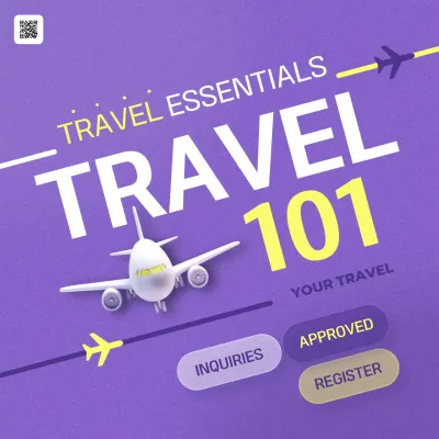 Purple Modern Travel Register Social Media Post