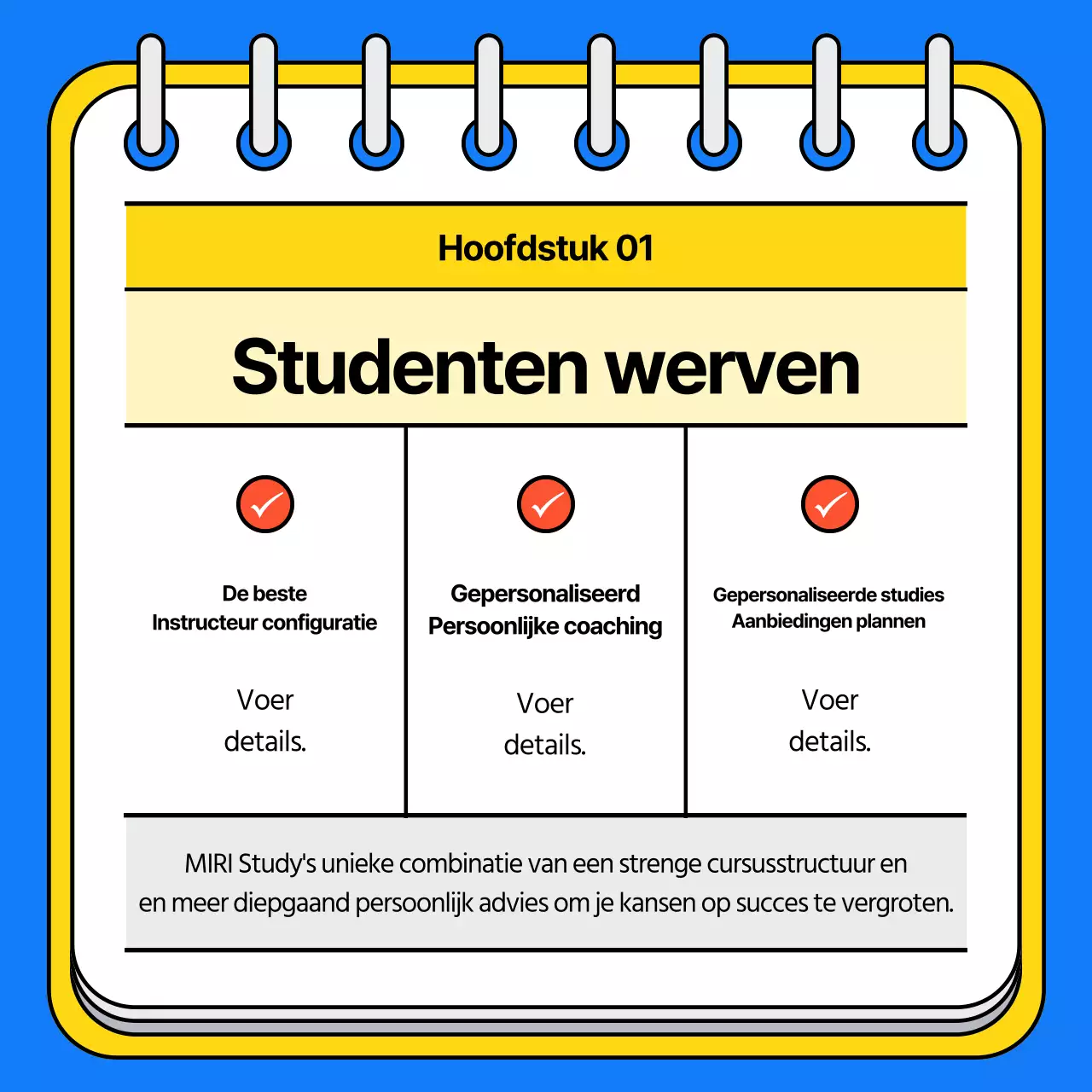 Promoot je toelatingsschool met een knalblauw en geel