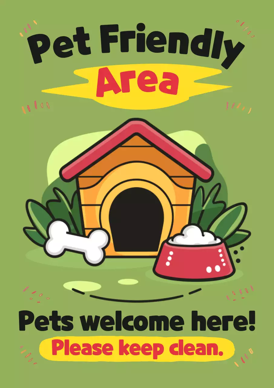 Green Playful Pet Announcement Poster