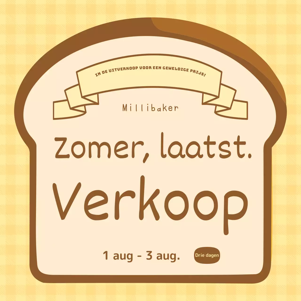 Het is een mooie gele en bruine bakkerijverkoop.